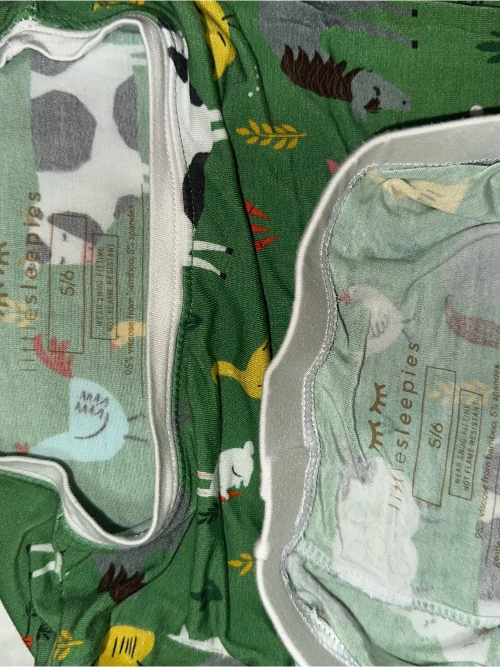 Little Sleepies Green Farm Animal Pajama Set